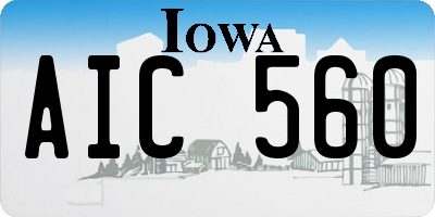 IA license plate AIC560