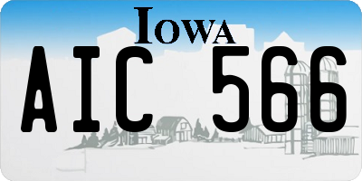 IA license plate AIC566