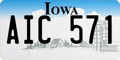 IA license plate AIC571