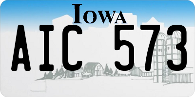 IA license plate AIC573