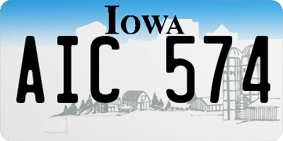 IA license plate AIC574