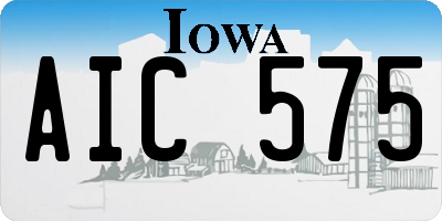 IA license plate AIC575
