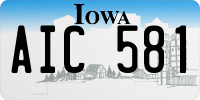 IA license plate AIC581
