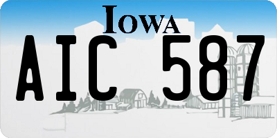 IA license plate AIC587