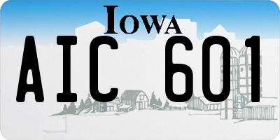 IA license plate AIC601