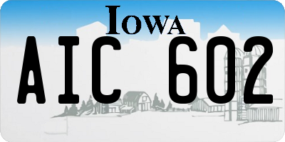 IA license plate AIC602