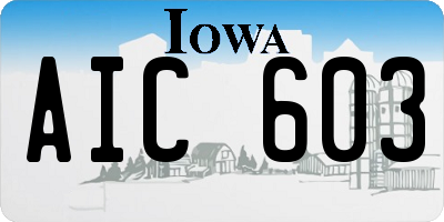 IA license plate AIC603