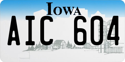 IA license plate AIC604