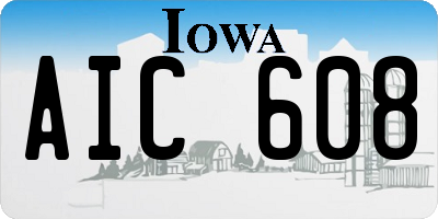 IA license plate AIC608