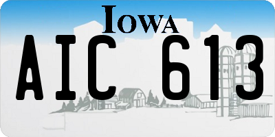 IA license plate AIC613