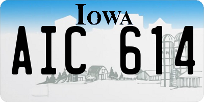 IA license plate AIC614