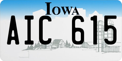IA license plate AIC615