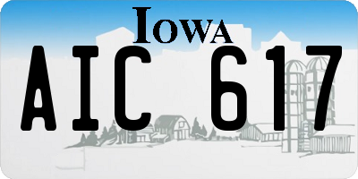 IA license plate AIC617