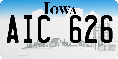 IA license plate AIC626