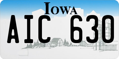 IA license plate AIC630