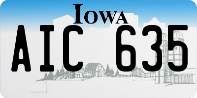 IA license plate AIC635