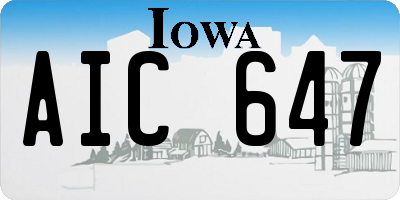 IA license plate AIC647