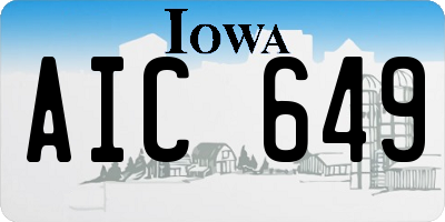 IA license plate AIC649