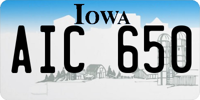 IA license plate AIC650