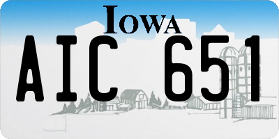 IA license plate AIC651