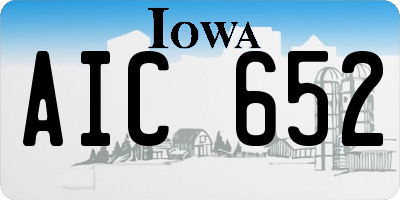 IA license plate AIC652