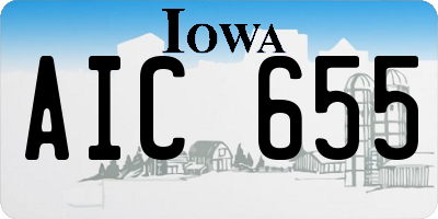 IA license plate AIC655