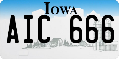 IA license plate AIC666
