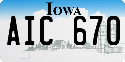IA license plate AIC670