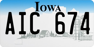 IA license plate AIC674