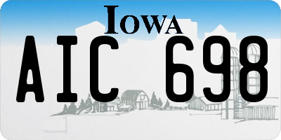 IA license plate AIC698