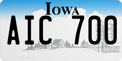 IA license plate AIC700