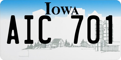 IA license plate AIC701