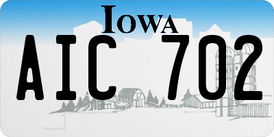IA license plate AIC702