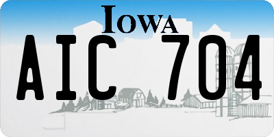 IA license plate AIC704