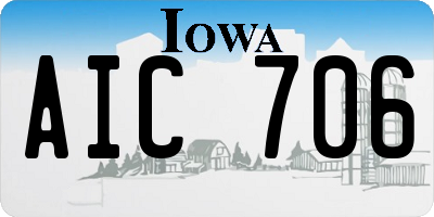 IA license plate AIC706