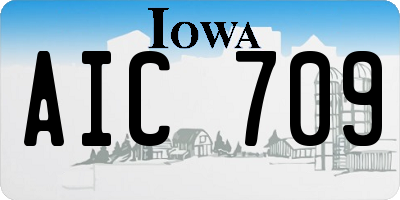 IA license plate AIC709