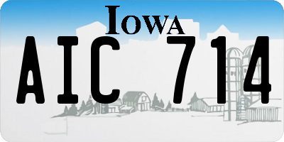 IA license plate AIC714