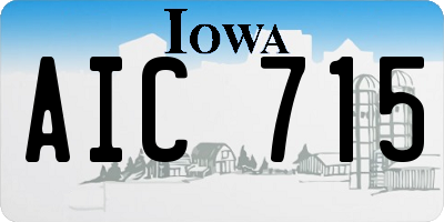 IA license plate AIC715