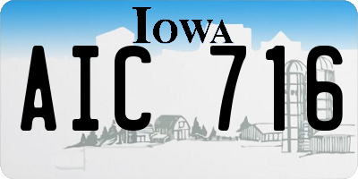 IA license plate AIC716