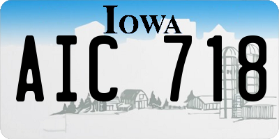 IA license plate AIC718