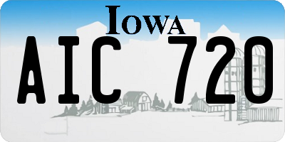 IA license plate AIC720