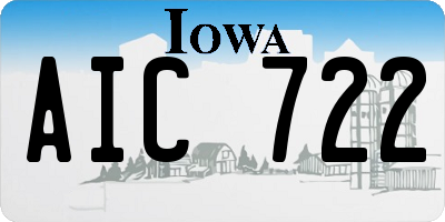 IA license plate AIC722