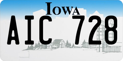 IA license plate AIC728