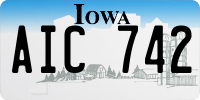 IA license plate AIC742