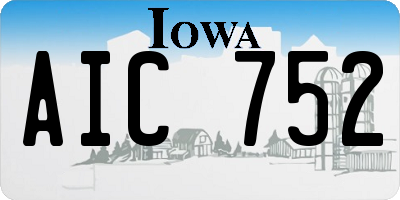 IA license plate AIC752