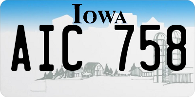 IA license plate AIC758