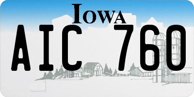 IA license plate AIC760