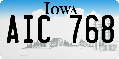 IA license plate AIC768