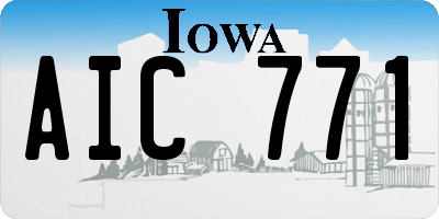 IA license plate AIC771