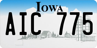 IA license plate AIC775